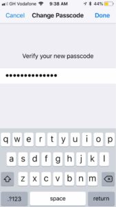 iPhone Verify password